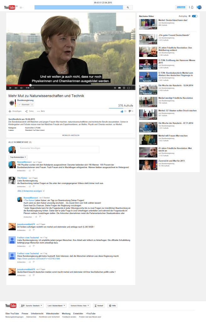 YouTubeBundesregierungKommentarVonKonradRennert